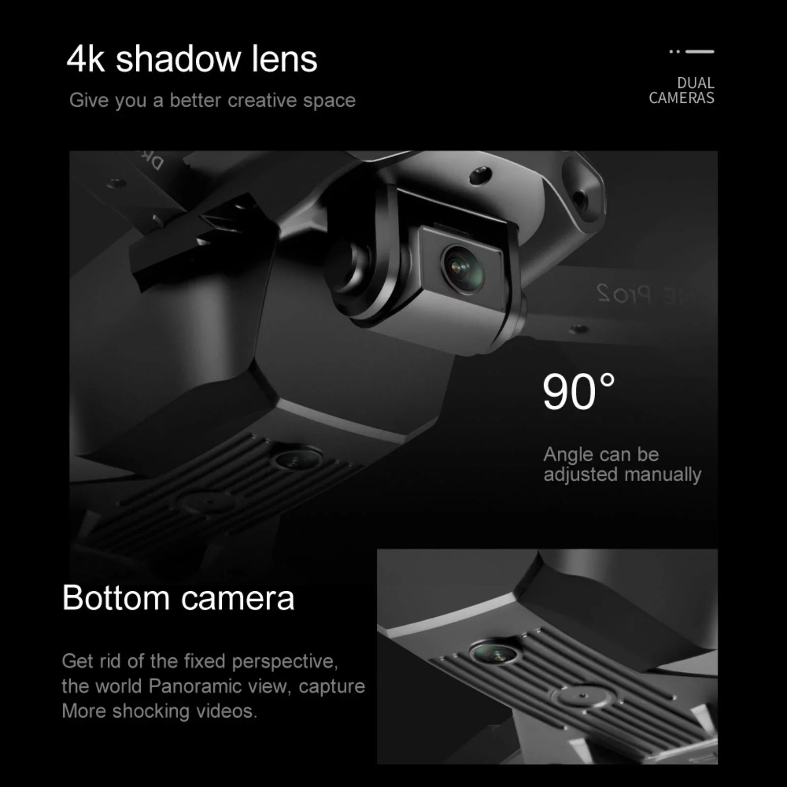 Dqacd 2021 New E99 PRO RC Drone 4K HD Dual Camera GPS WiFi FPV Foldable Drone