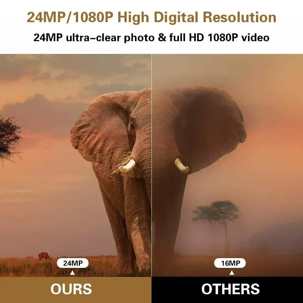 IClover Waterproof Hunting Camera 32G 24MP 1080P Wildlife Trail Game Camera Night Vision