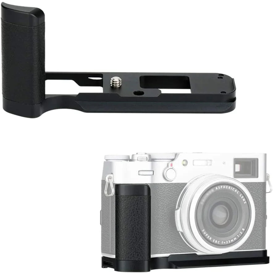 Solid Metal Hand Grip Secure Handle Bracket for Fuji Fujifilm X100V X100F X100 V X100 F Camera, Anti-Slip Pads