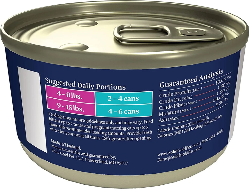 Solid Gold Canned Cat Food - Nature's Harmony Wet Cat Food Shreds in Gravy - Grain & Gluten Free Cat Wet Food Made with Real Chicken & Tuna for Sensitive Stomach Support & Digestive Health - 24 Pack