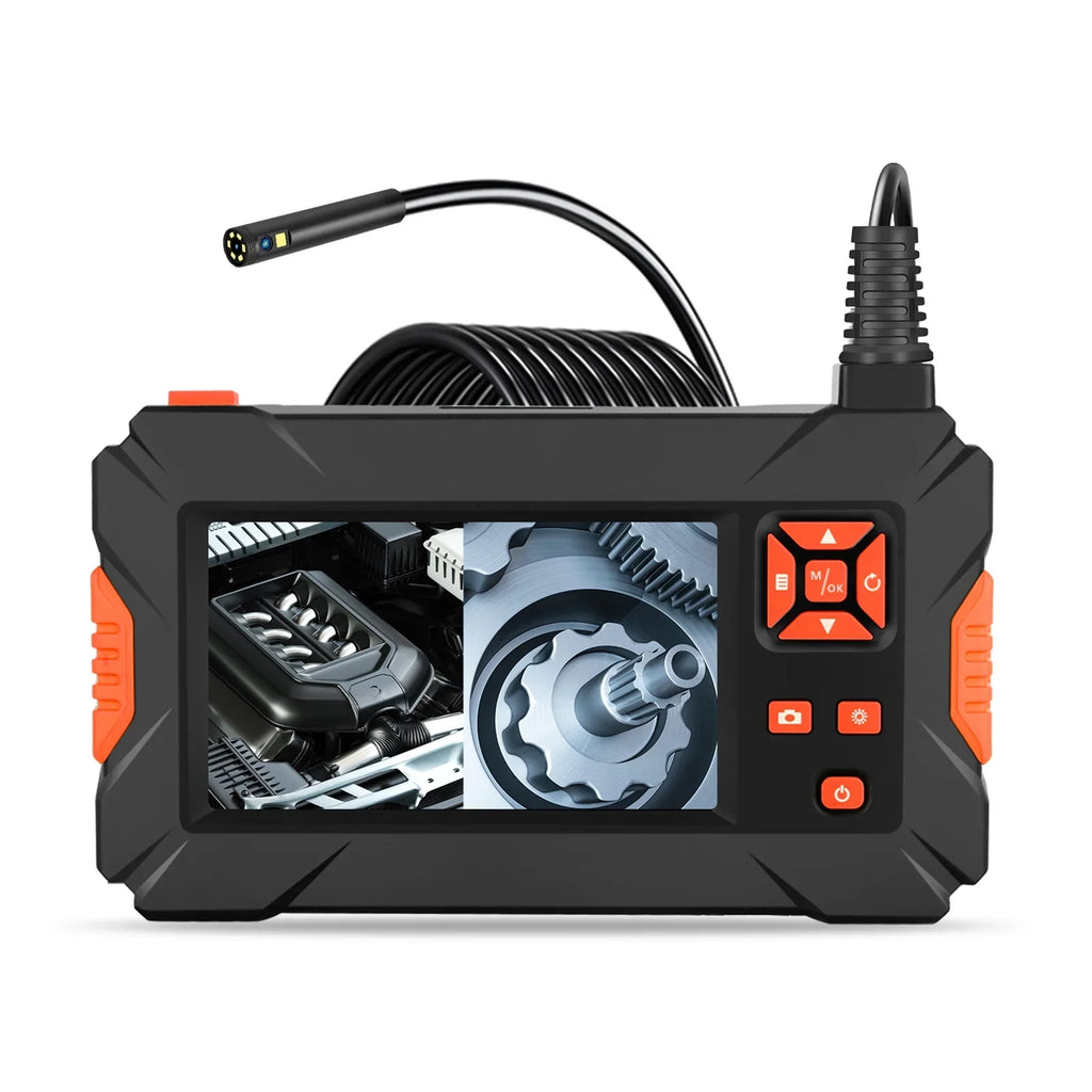 Pinnaco P130 Industrial Endoscope - Sewer Pipe Inspection Camera, Portable 4.3" Full-Color IPS Screen for Automobile Engine Maintenance
