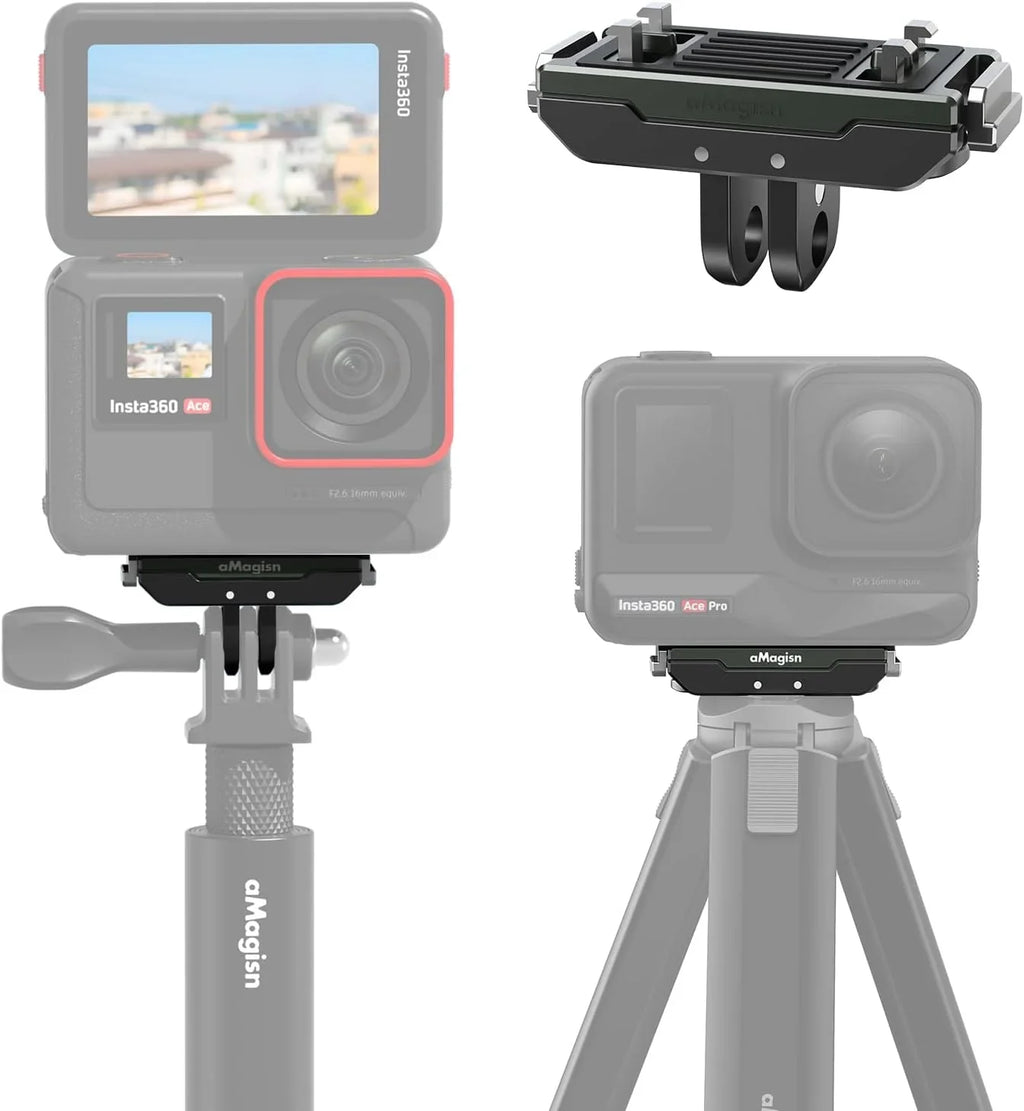 GAEKOL Insta360 Ace Pro Quick Release Mount, Snap-On Magnetic 2 Prong Mount and 1/4 Thread Mount for Insta360 Ace Pro / Insta360 Ace