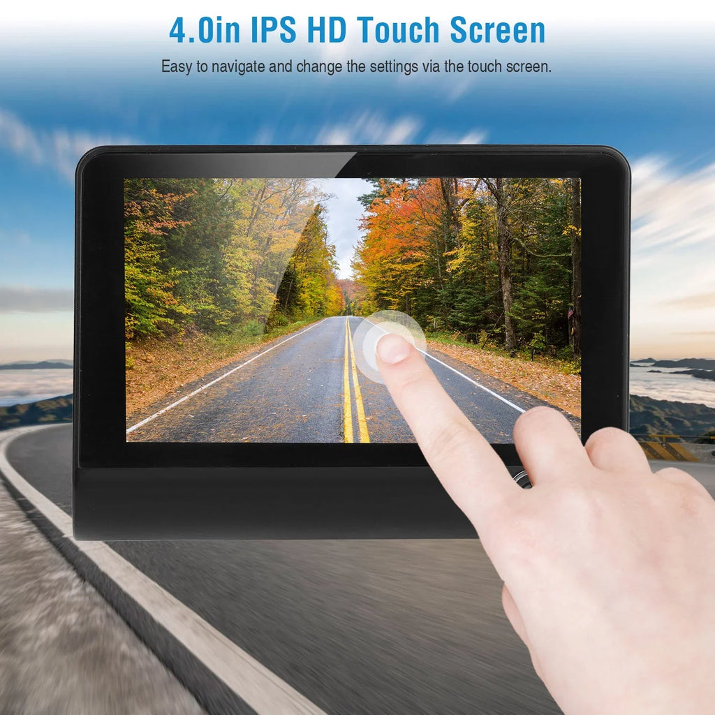 FHD Car DVR Dash Camera, iMounTEK Dash Camera 1080P 4in IPS Touch Screen 3 Channel Dash Cam(Front, Inside, Rear) Vehicle Driving Recorder Seamless Loop Recording Motion Detection