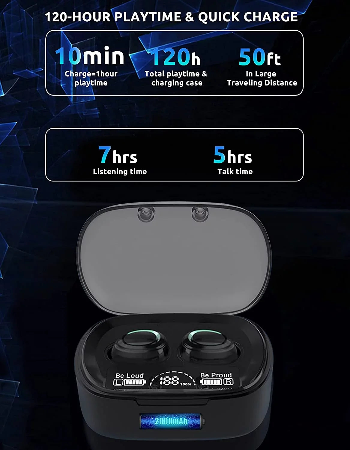 Wireless V5.1 PRO Earbuds Compatible with Samsung Galaxy S22+/ 5G/Plus/Ultra IPX3 BlueTooth Touch Waterproof / Sweatproof / Noise Reduction with Mic (Black)