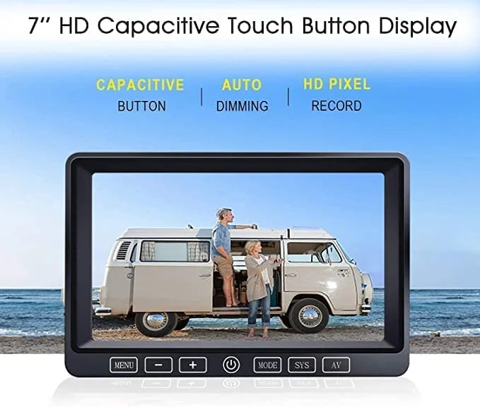 ZEROXCLUB Wireless Digital Backup Camera Monitor System Kit 7'' DVR 1080P HD IP69 Waterproof Rear View Camera for Truck/Semi-Trailer/Box Truck/RV-B4C