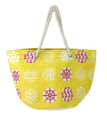 Magid Nautical Sailor Print Paper Straw Tote, Yellow