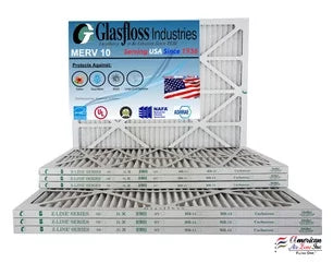 Glasfloss 16x24x1 - MERV 10 -Qty:12 - Furnace Air Filter - Made in USA (Actual Size: 15.5 x 23.5x7/8 inch)