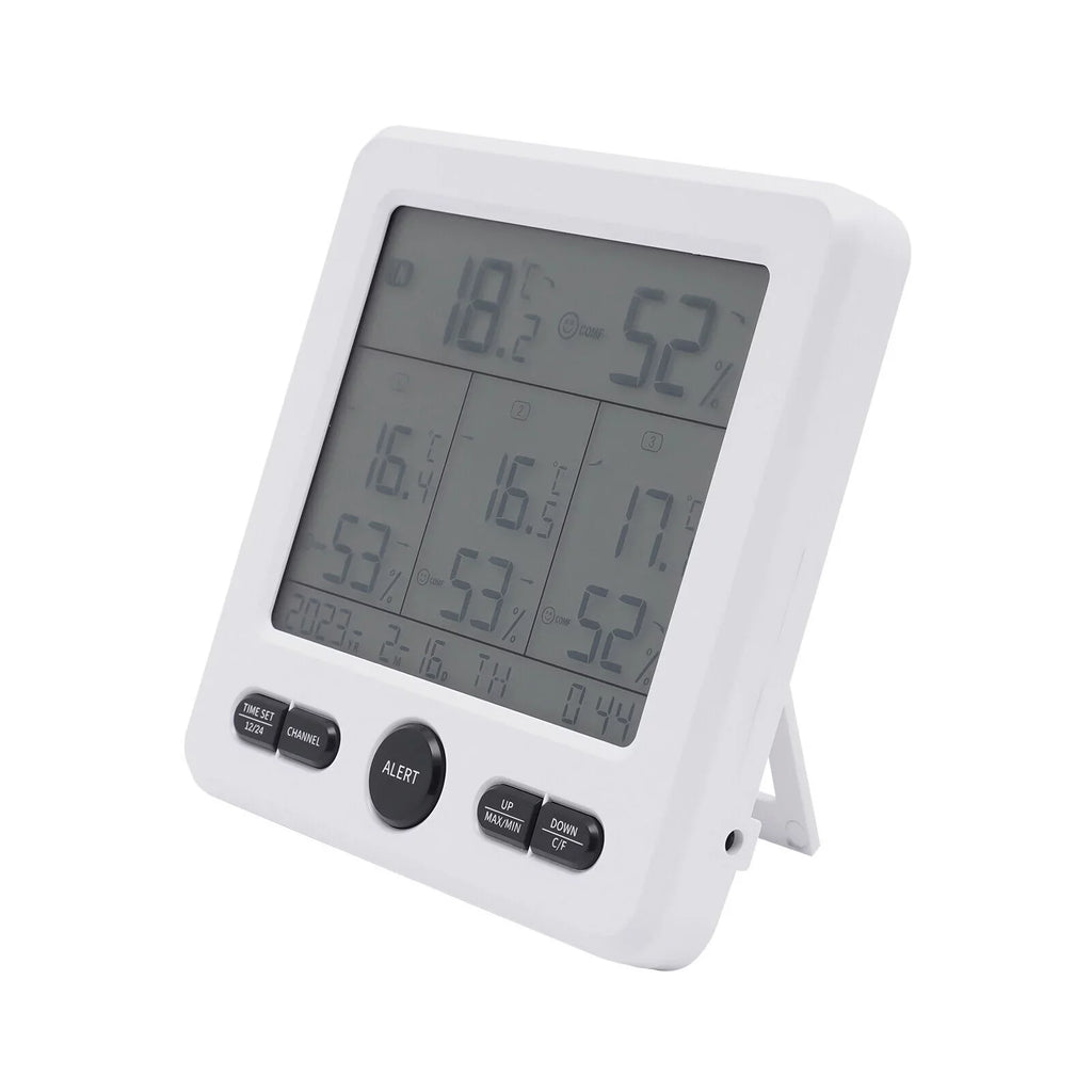 Digital Indoor Outdoor Hygrometer Thermometer Humidity Meter LCD 3 Sensors