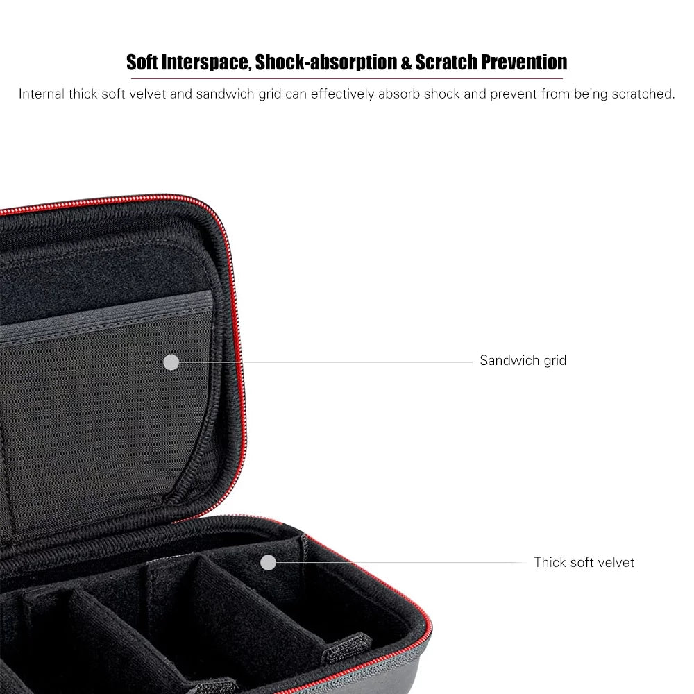 TELESIN Waterproof Portable EVA Storage Case - DIY Storage Box Compatible with DJI OSMO Action, OSMO Pocket 8/7/6/5 Action Camera and Accessories