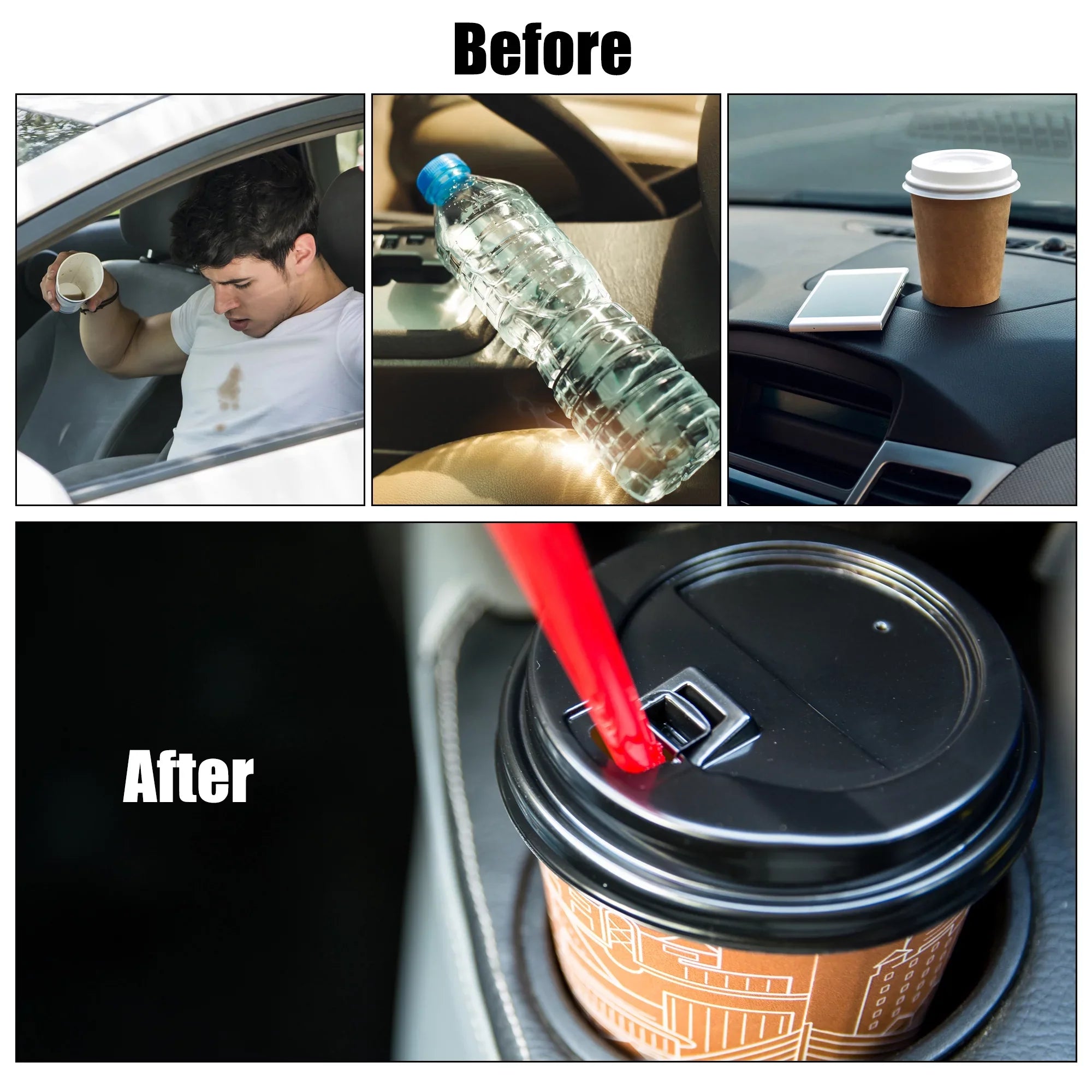 Unique Bargains Car Front Seats Cup Holder Storage Bracket Black Replace A21968004149051 for Mercedes Benz W219 06-11