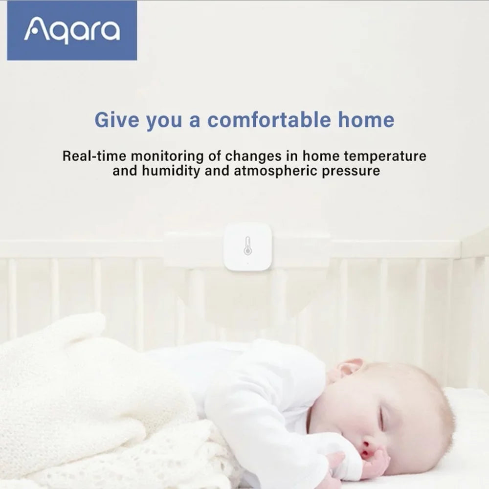 Temperature Sensor Smart Aqara Humidity Sensor for Remote Monitoring and Home Automation REQUIRES AQARA HUB Compatible with Apple HomeKit