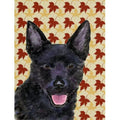 Carolines Treasures  Australian Kelpie Fall Leaves Portrait Flag Canvas House Size