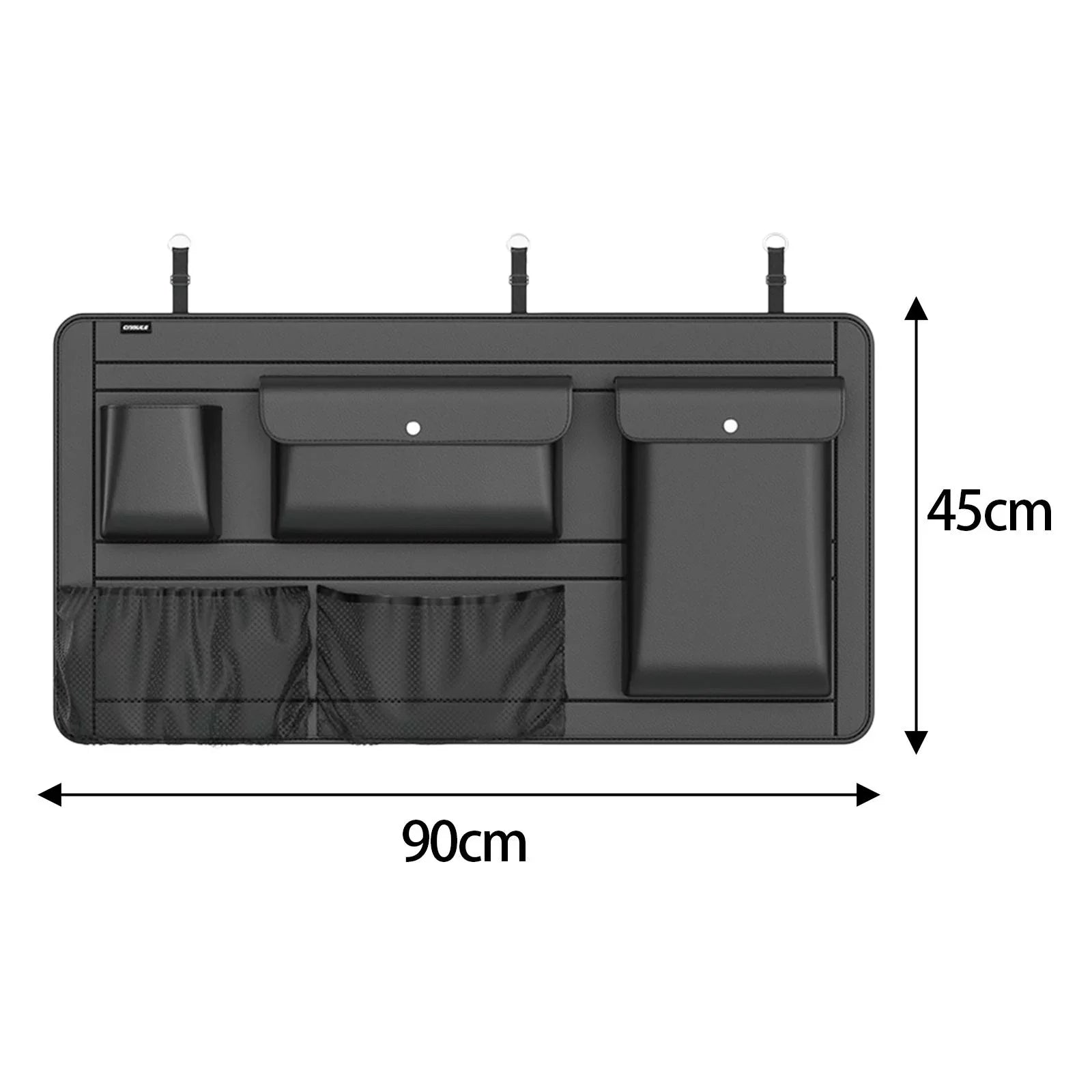 Car Back Seat Trunk Hanging Organizer 90cmx45cm Saving Space Easily Install Durable with Multiple Pockets for SUV Truck