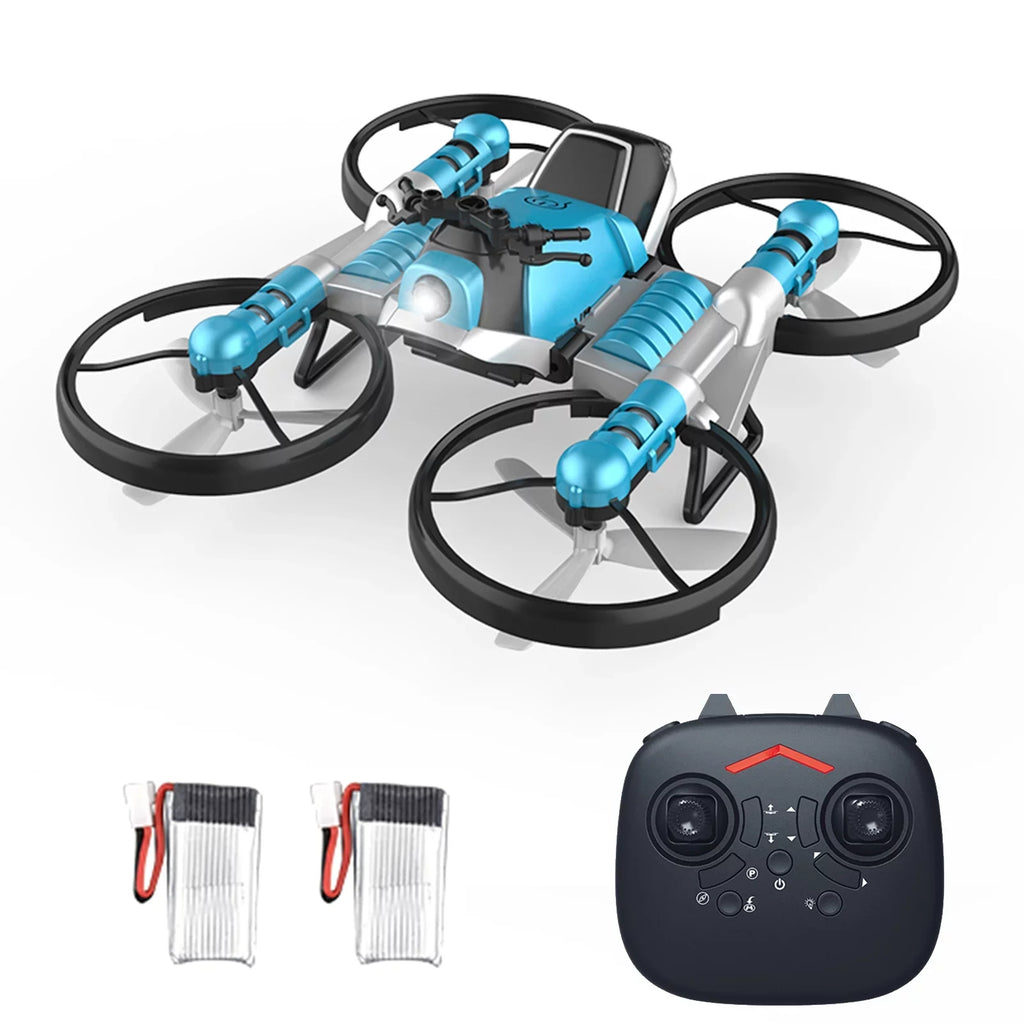 Walmeck Motorcycle , 2 in 1 Land and Air Toy, Beginner,Friendly with One Key Take off/Landing Feature