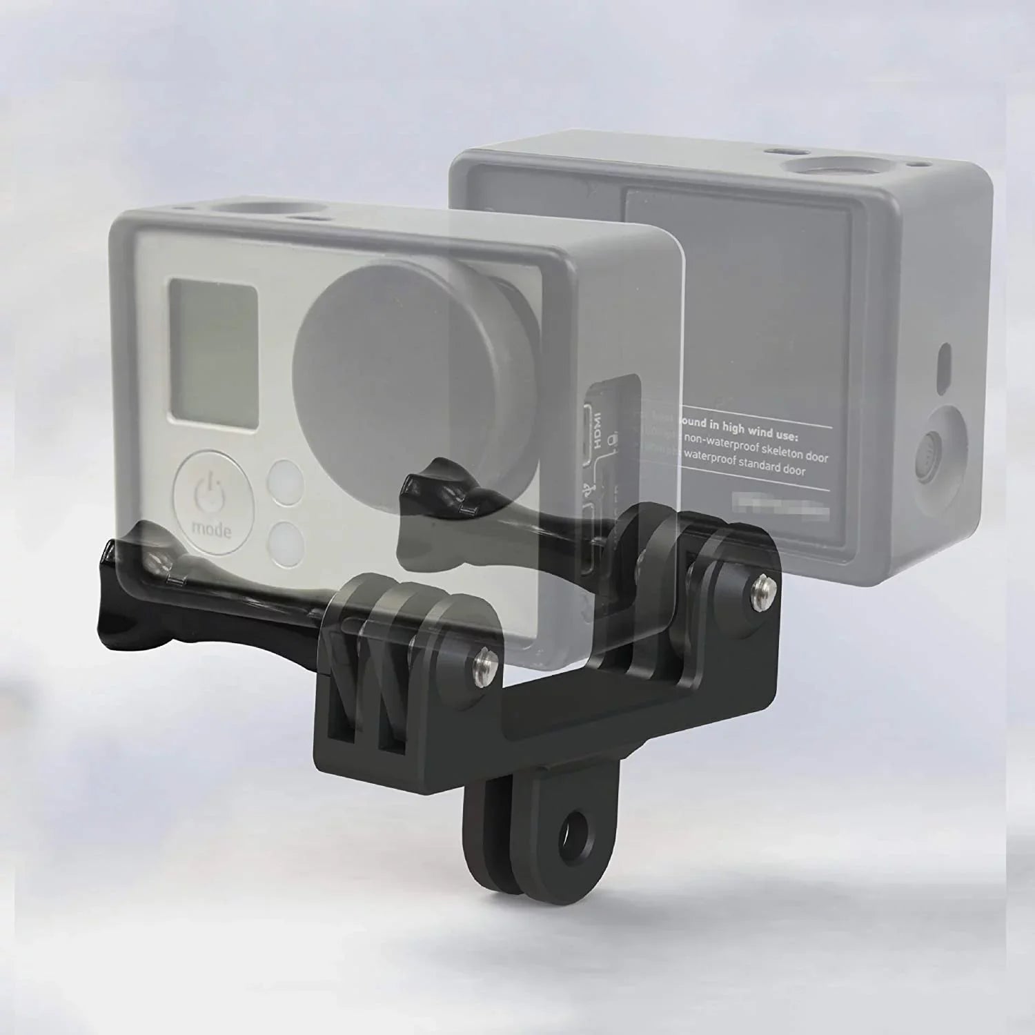 Aluminum Dual Twin Mount Adapter for GoPro Hero 9/8/7/(2018)/6/5/4 Black,Hero 3+,DJI Osmo Action,AKASO/Campark/YI