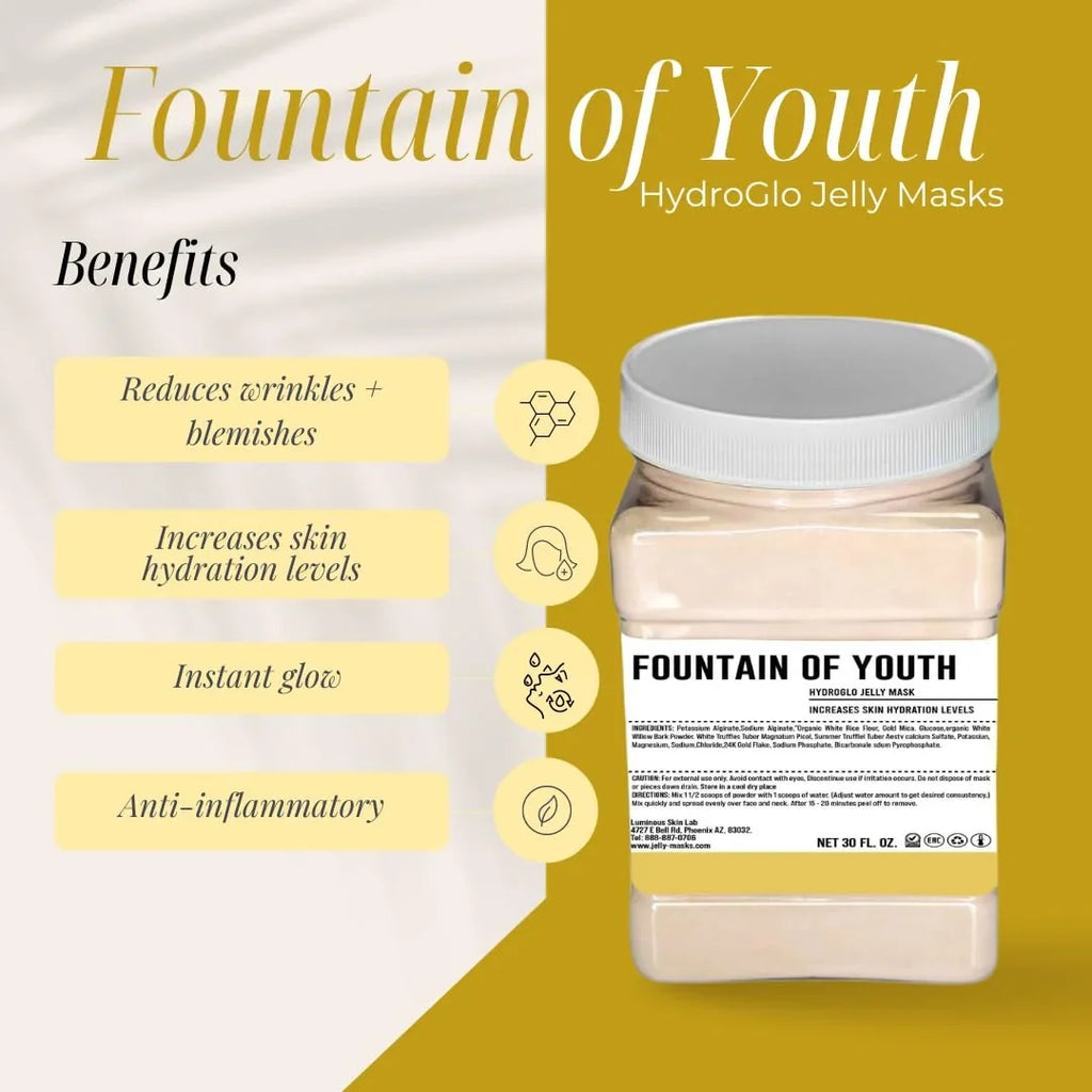 Luminous Skin Lab Fountain of Youth Elixir Jelly Mask, Peel off Facial Mask, Anti-Aging, Reducing Dark Spot, All Skin Types, 30 fl oz