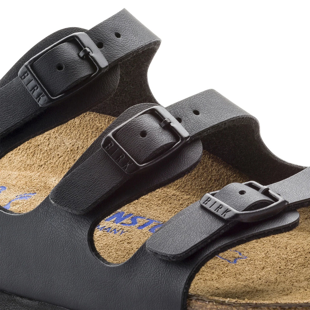 BIRKENSTOCK Women's Florida Soft Footbed Black Birko-Flor Sandal - 0053011 8-8.5 Narrow BLACK BFL