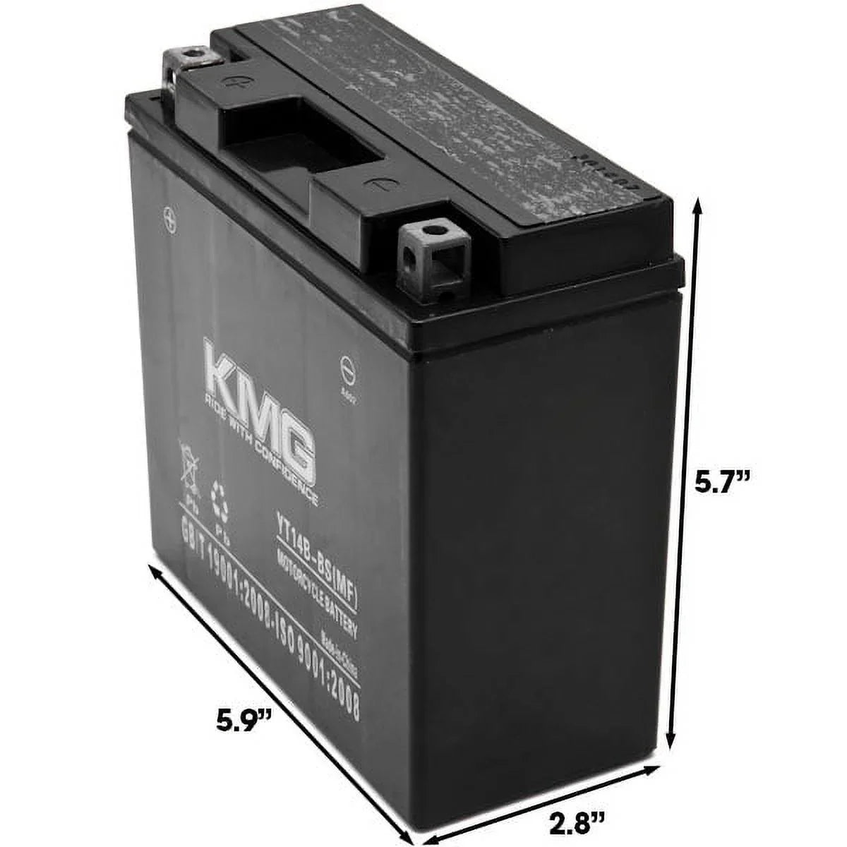 YT14B-BS Battery Compatible with Yamaha 1700 XV17P Road Star Warrior 2002-2008 Sealed Maintenance Free 12V Battery High Performance SMF OEM Replacement Powersport Motorcycle ATV Snowmobile Watercraft