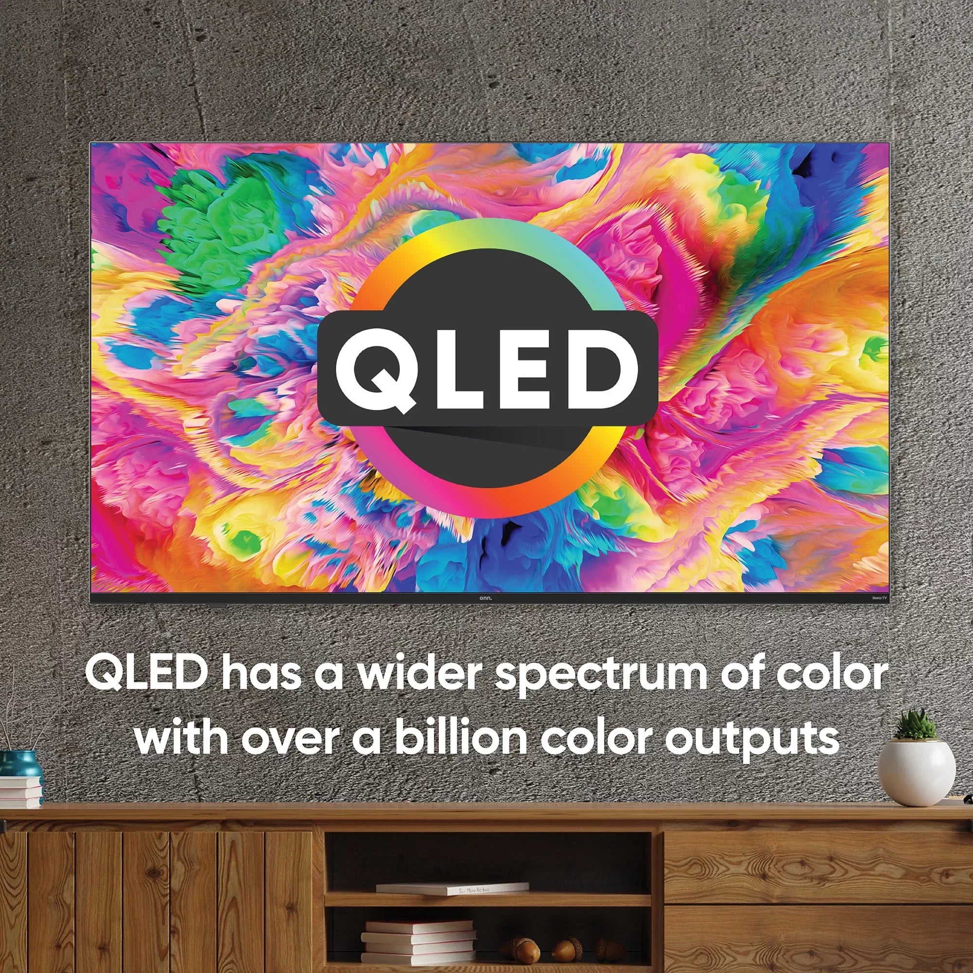 onn. 70” QLED 4K UHD (2160p) Roku Smart TV with Dolby Atmos, Dolby Vision, Local Dimming, 120hz Effective Refresh Rate, and HDR (100071708)