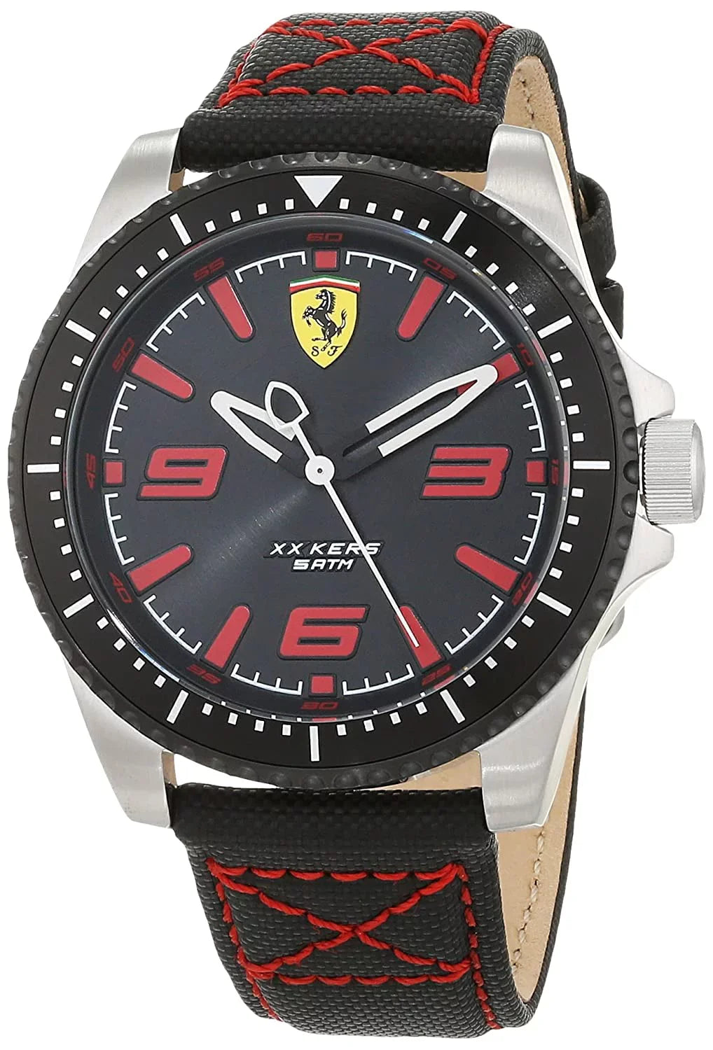Ferrari Men's Scuderia XX Kers Black Leather Strap 46mm Watch