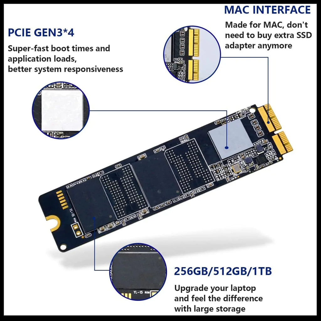KINGDATA High-Speed PCIe NVMe SSD 512GB Upgrade for Your MacBook, Boost Performance and Storage Capacity Internal Solid State Drive for MacBook Air/Pro/iMac