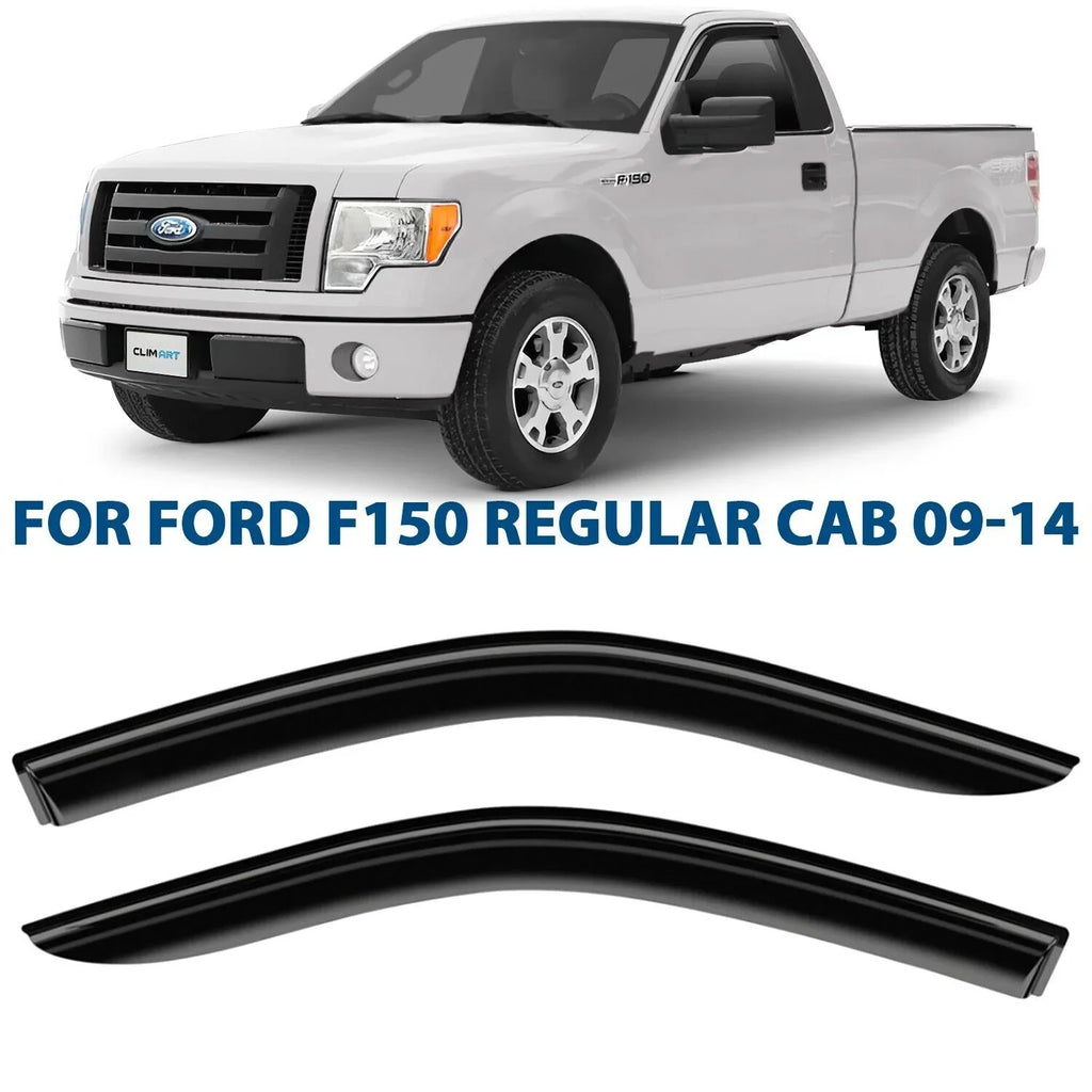 CLIM ART Incredibly Durable Rain Guards for Ford F150 2009-2014 Regular Cab, SuperCrew, SuperCab, Tape-on Window Deflectors, Vent Deflector, Vent Window Visors for cars, Truck Accessories 2 pcs-209008