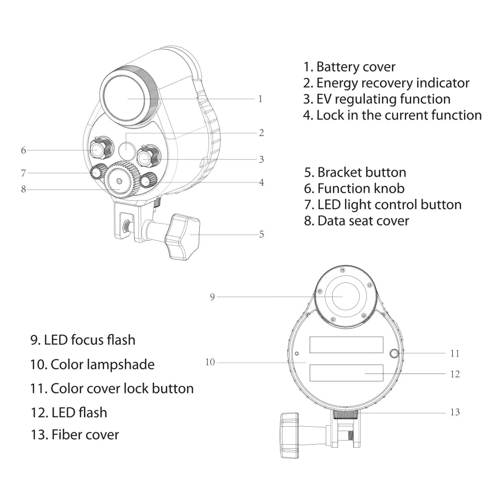 Sea frogs ST-100-Pro Flash Strobe Diving Waterproof Max. 100m328ft 5600K with Optic Cable Housing Diving Case for Underwater Photography