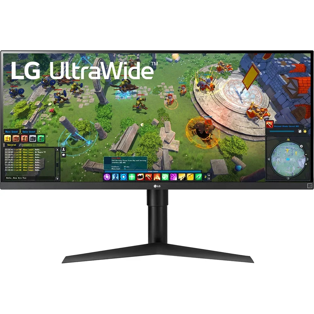 Open Box LG 34WP65G-B UltraWide Monitor 34" 21:9 Full HD (2560 x 1080) IPS Monitor, VESA DisplayHDR 400, AMD FreeSync, Height and Tilt Adjustable Stand - Black