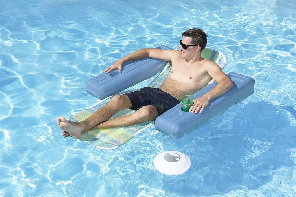 Poolmaster Multi-Light Floating Waterproof Portable Bluetooth Speaker - 7 Color LED Backlight Monitor with Phone Call Functionality for Swimming Pools, Lakes, Outdoors