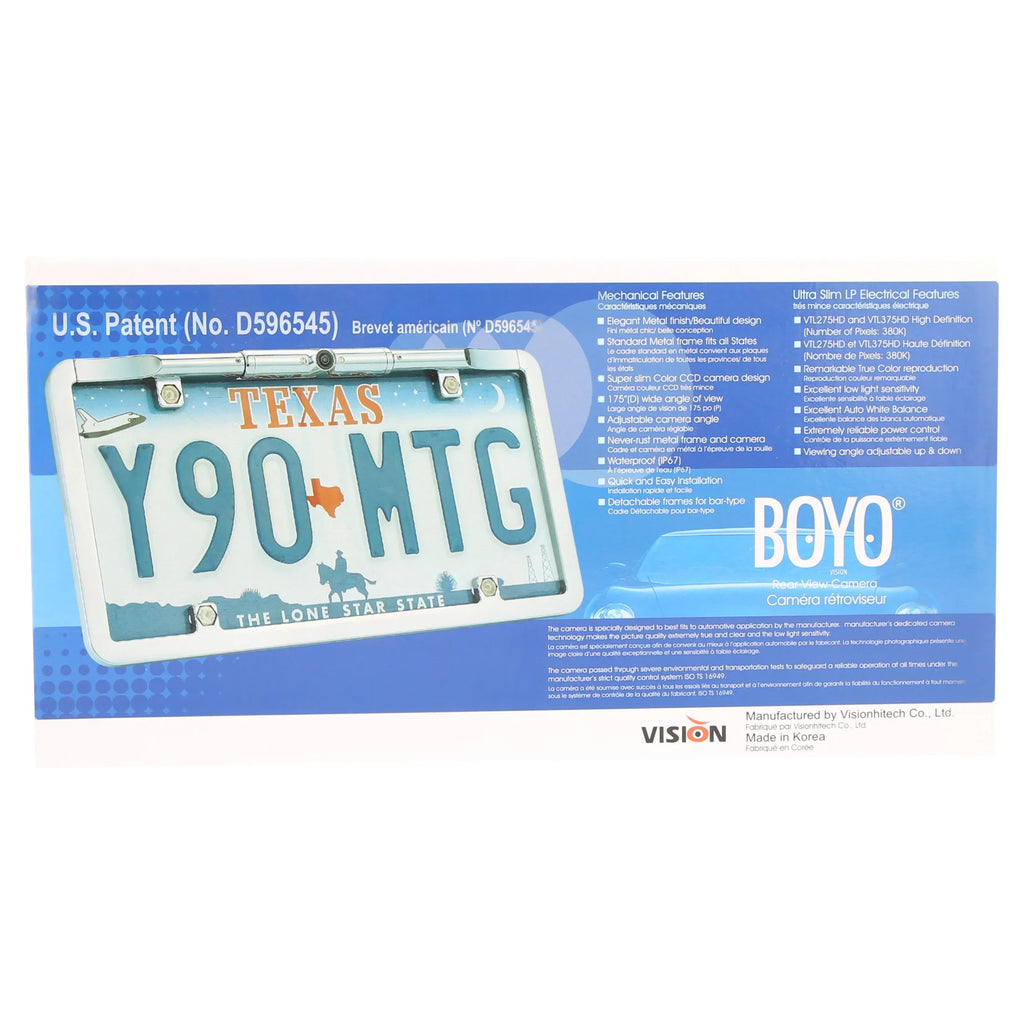 BOYO VTL275HD - Ultra Slim Full-Frame License Plate HD Backup Camera (Chrome)