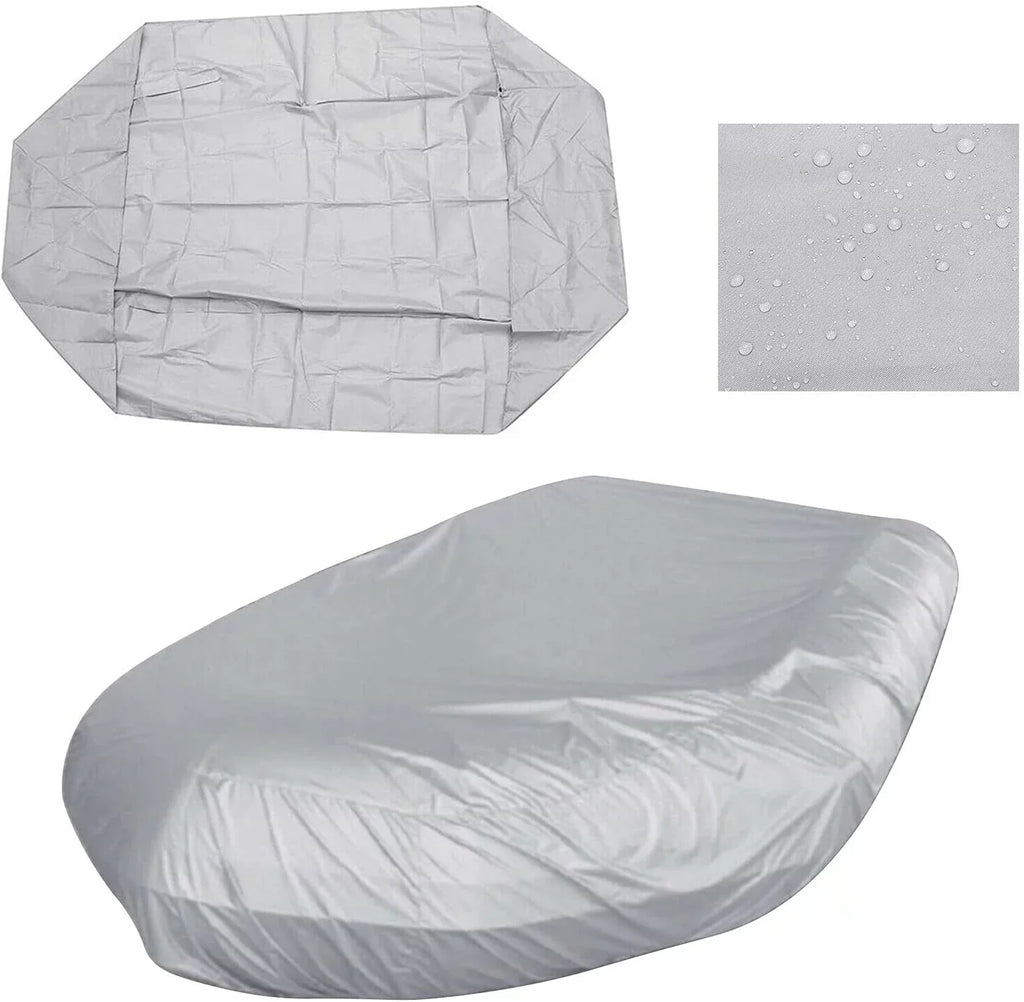 Miumaeov Inflatable Boat Cover Heavy-Duty Waterproof and UV-Resistant Marine Grade Polyester for V-Shaped Hull Professional Type Fishing Boat Speed Boat Bass Boat