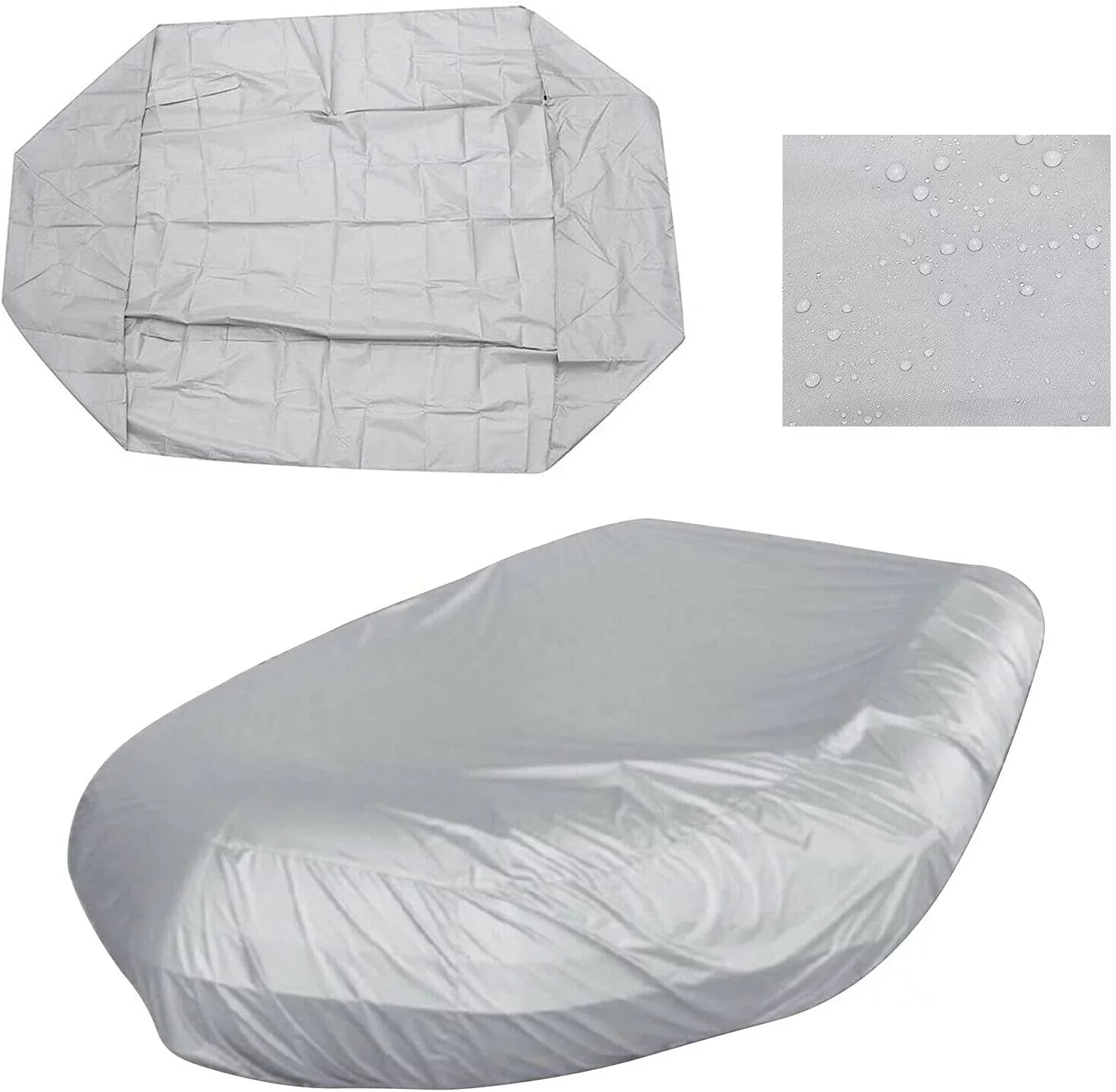 Miumaeov Inflatable Boat Cover Heavy-Duty Waterproof and UV-Resistant Marine Grade Polyester for V-Shaped Hull Professional Type Fishing Boat Speed Boat Bass Boat