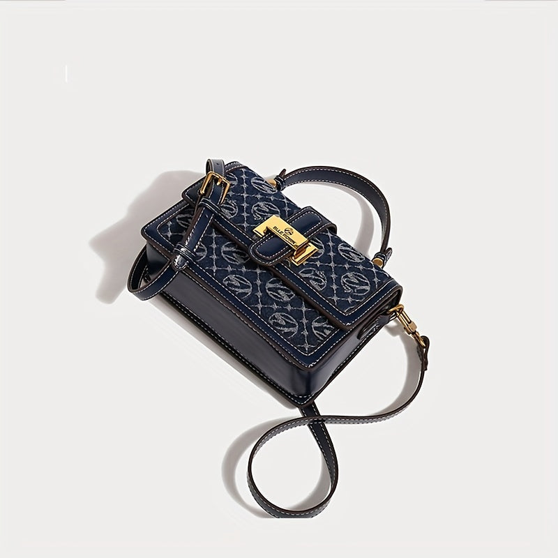 MICHROE Texture Fashion Small Square Bag - Klein Blue Series Classic Messenger Bag  Retro Pattern Purse For Women