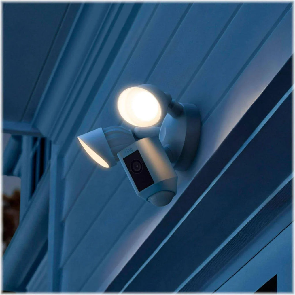 Repaired Ring_Floodlight Cam Wired Plus with Motion Activated HD, White, 2021 Release, Outdoor, WiFi, IP/Network (Refurbished)