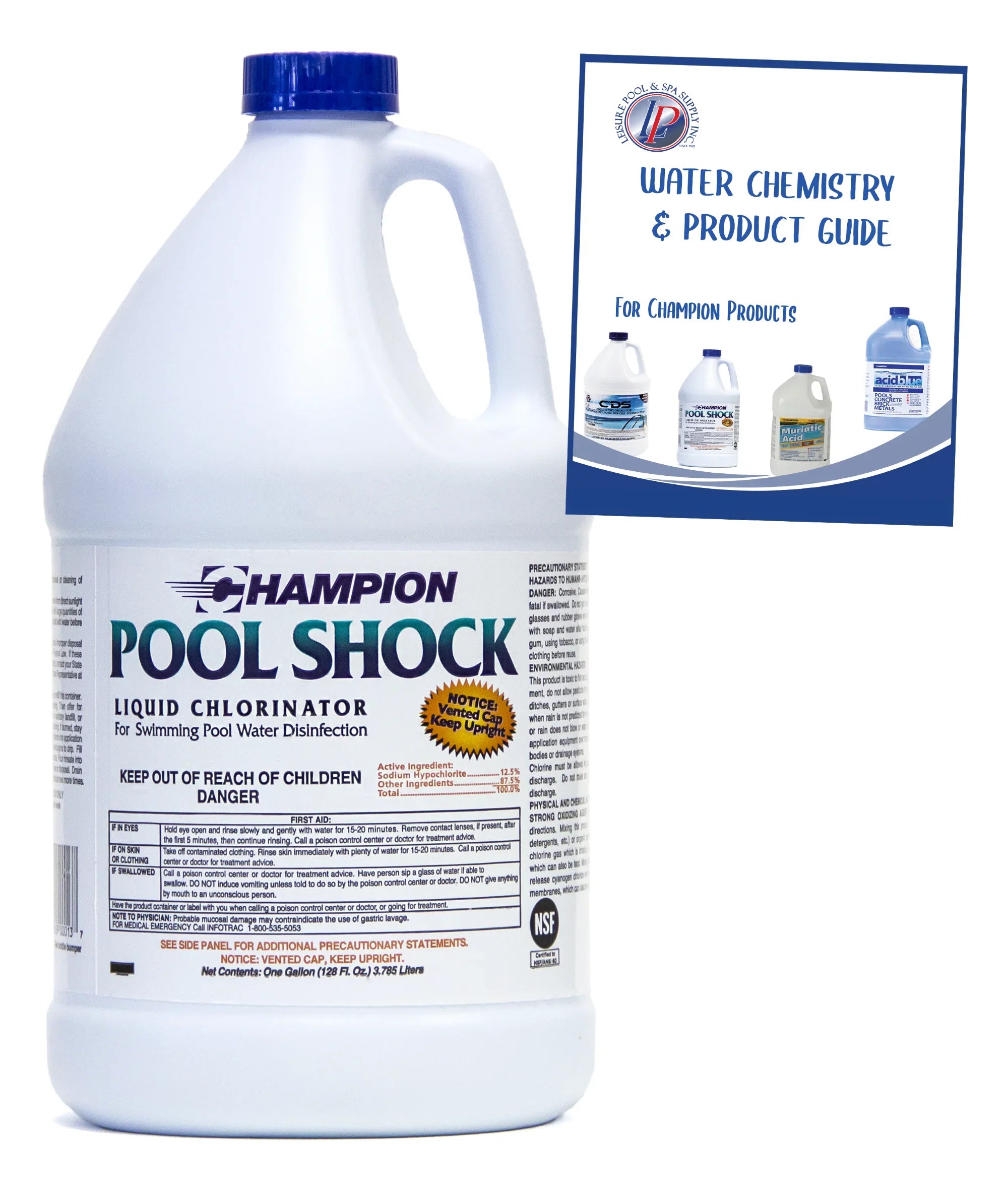 Liquid Chlorine Pool Shock (Case - 1 Gallons) - 12.5% Sodium Hypochlorite