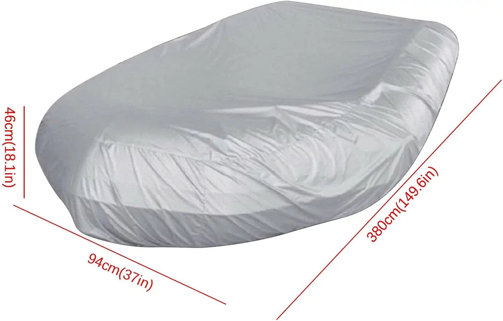 Miumaeov Inflatable Boat Cover Heavy-Duty Waterproof and UV-Resistant Marine Grade Polyester for V-Shaped Hull Professional Type Fishing Boat Speed Boat Bass Boat