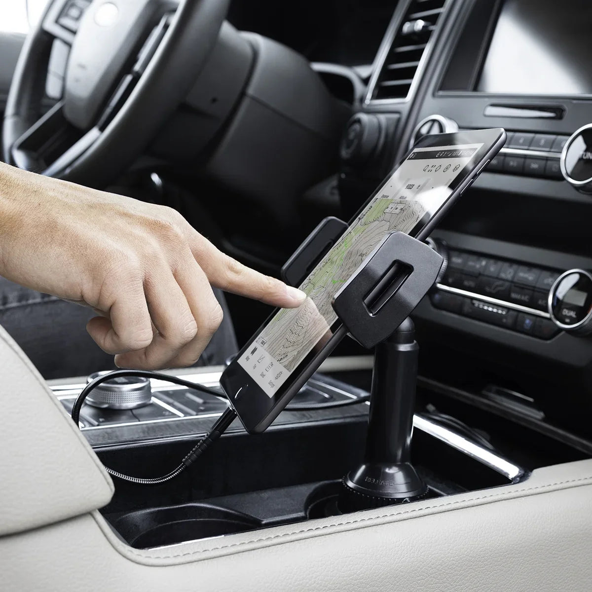 Cummins Tablet Mount CMNCHTBLT - Cupholder Tablet Dock for iPad Samsung Galaxy Tab Amazon Fire and More - Black