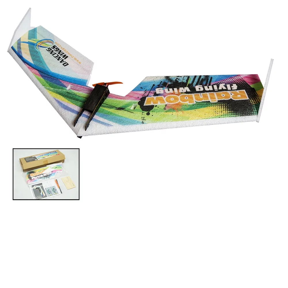 Dancing Hobby E0511 Rainbow Flying Wing V2 RC Airplane 800mm Wingspan Delta Wing Tail-pusher Aircraft KIT