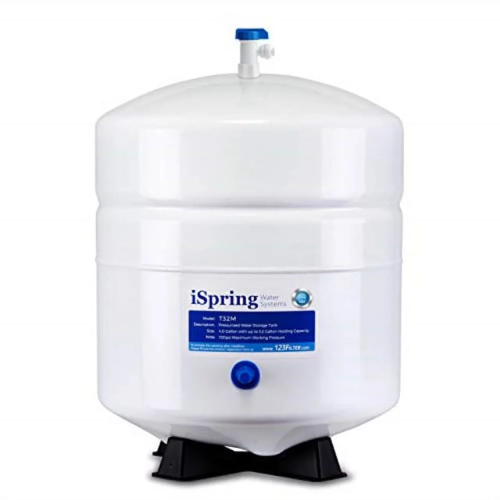 iSpring T32M Pressurized Water Storage Tank with with Ball Valve for Reverse Osmosis RO Systems, 4 Gallon