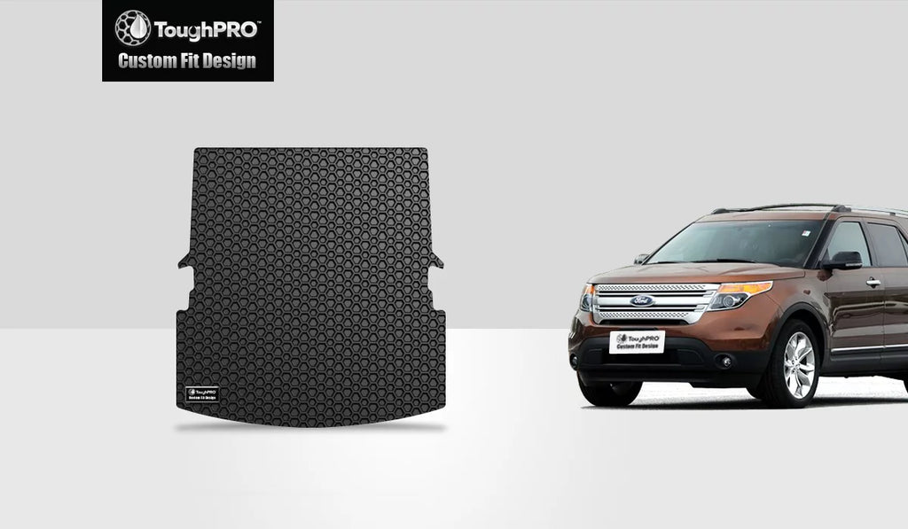 ToughPRO - Cargo Mat Compatible with FORD Explorer - All Weather Heavy Duty (Made in USA) - Black Rubber - 2015