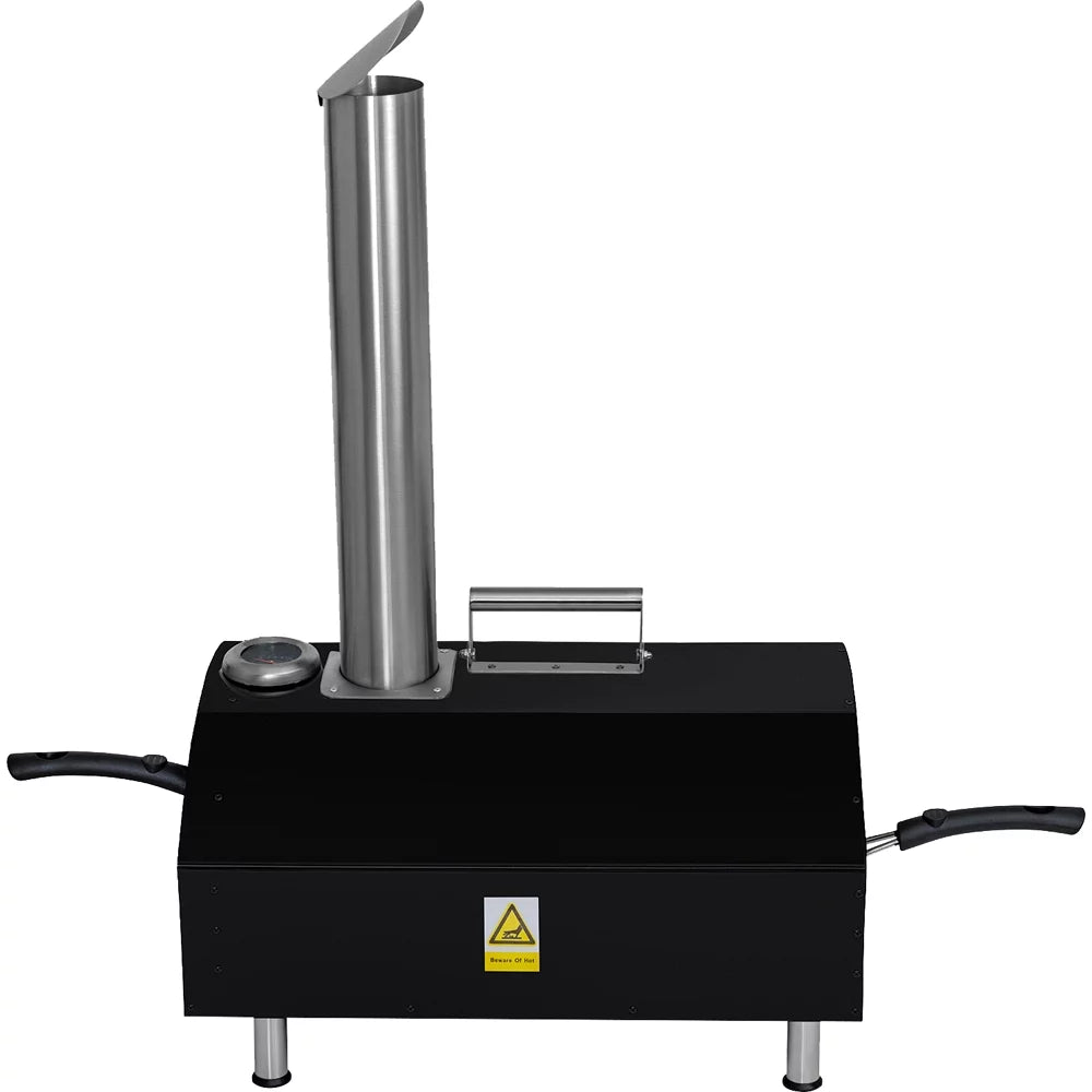Open Box Deco Chef Outdoor Pizza Oven with 2-in-1 Pizza and Grill Oven Functionality, 13" Pizza Stone, 3-Layer Stainless Steel Construction, Pizza Peel, Dough Scraper, Scoop, Slotted Grill (Black)