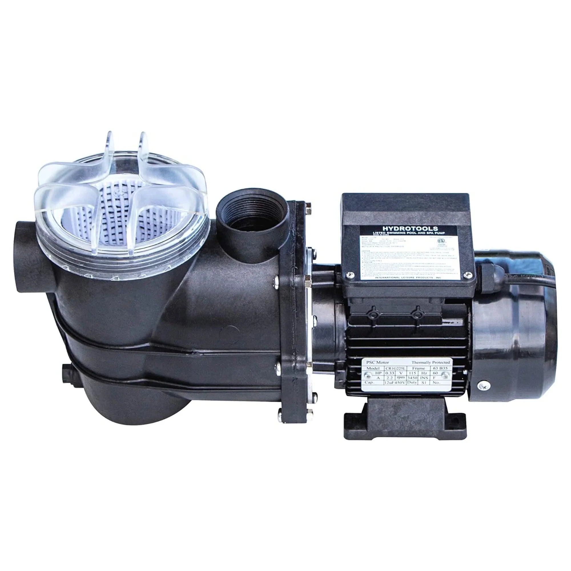 HYDROTOOLS By SWIMLINE 714061 Hydro-Flo 0.35 HP (0.45 THP) 2400 GPH ABOVE GROUND Powerful Pool Pump 1 Speed Extra Large Strainer Basket Vertical Discharge 115V Energy Saving Silent Noise DOE Certified