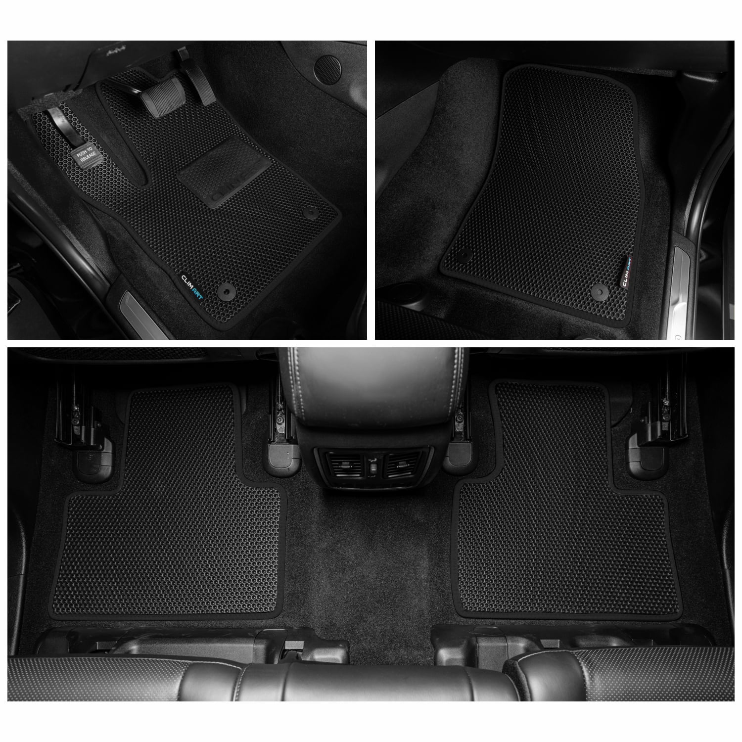 CLIM ART Watertrap Custom Fit Floor Mats Compatible for Jeep Grand Cherokee 2016-2021, 1st & 2nd Row, Car Mats Floor Liner, All-Weather, Car Accessories for Man & Woman, Black/Black - FL011318032