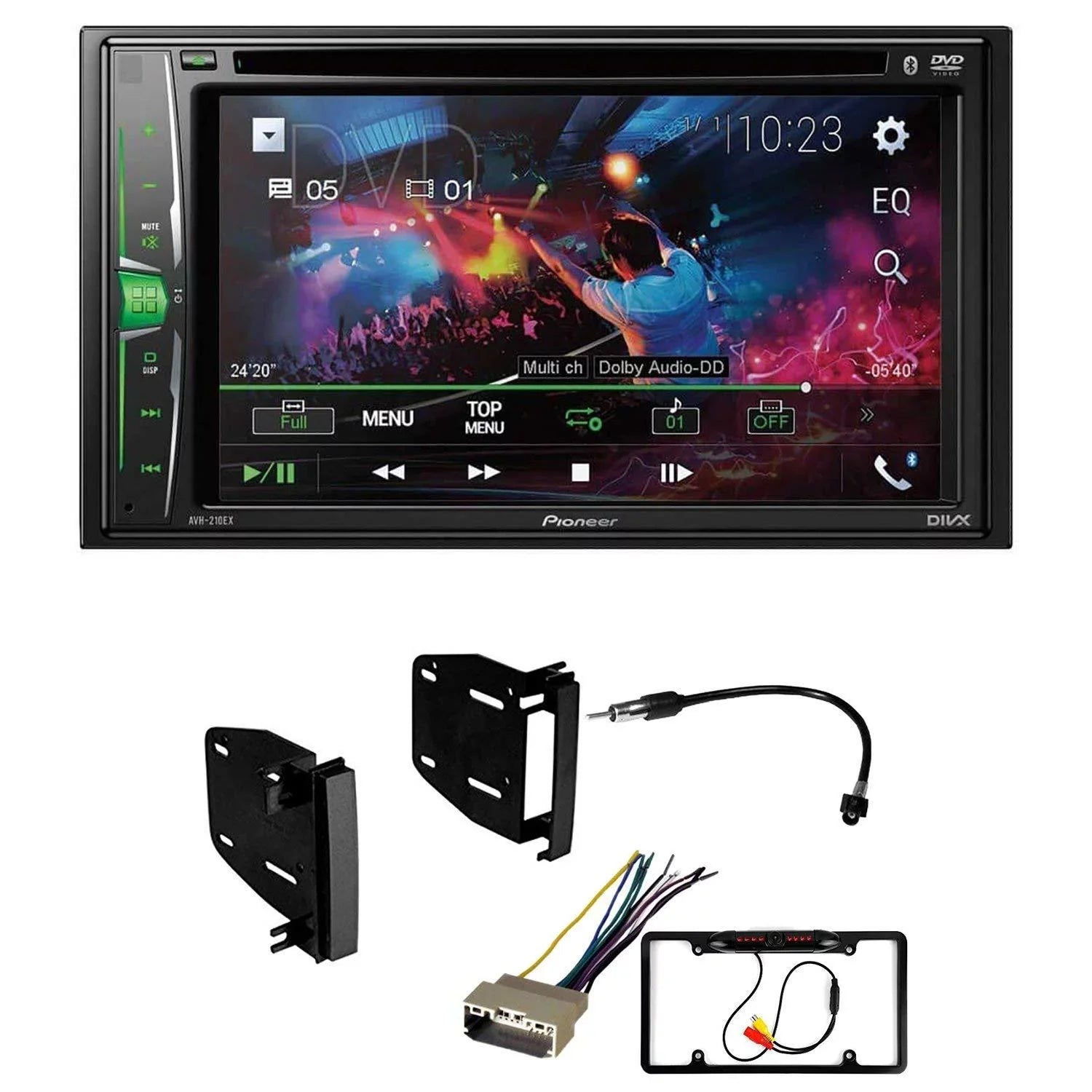 KIT4688 Bundle for 2008-2010 Chrysler 300 W/ Pioneer Double DIN Car Stereo with Bluetooth/Backup Camera/Installation Kit/in-Dash DVD/CD AM/FM 6.2" WVGA Touchscreen Digital Media Receiver