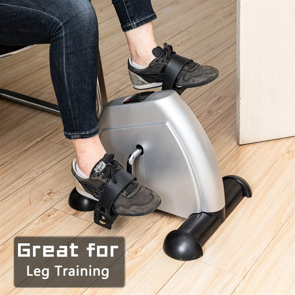 Buyweek W002K Home Use Hands and Feet Trainer Mini Exercise Bike Silver