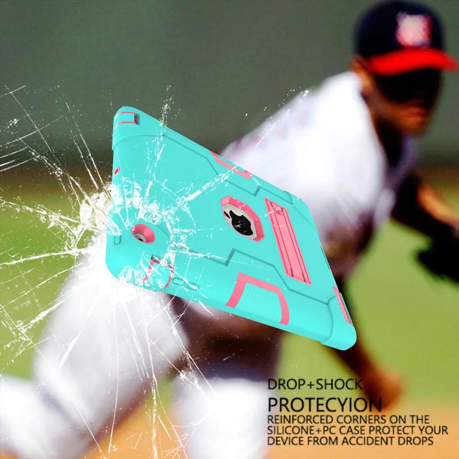 iPad 2 Case,iPad 3 Case,iPad 4 Case, Allytech Three Layer Shockproof Armor Defender Protective Case Cover with Kickstand for iPad 2nd Gen / iPad 3rd Gen / iPad 4th Generation (Aqua/Rosegold)