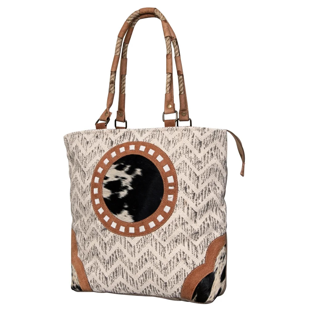 KB OHLAY KB487 TOTE Upcycled Wool Upcycled Canvas Hair-on Genuine Leather women bag western handbag purse