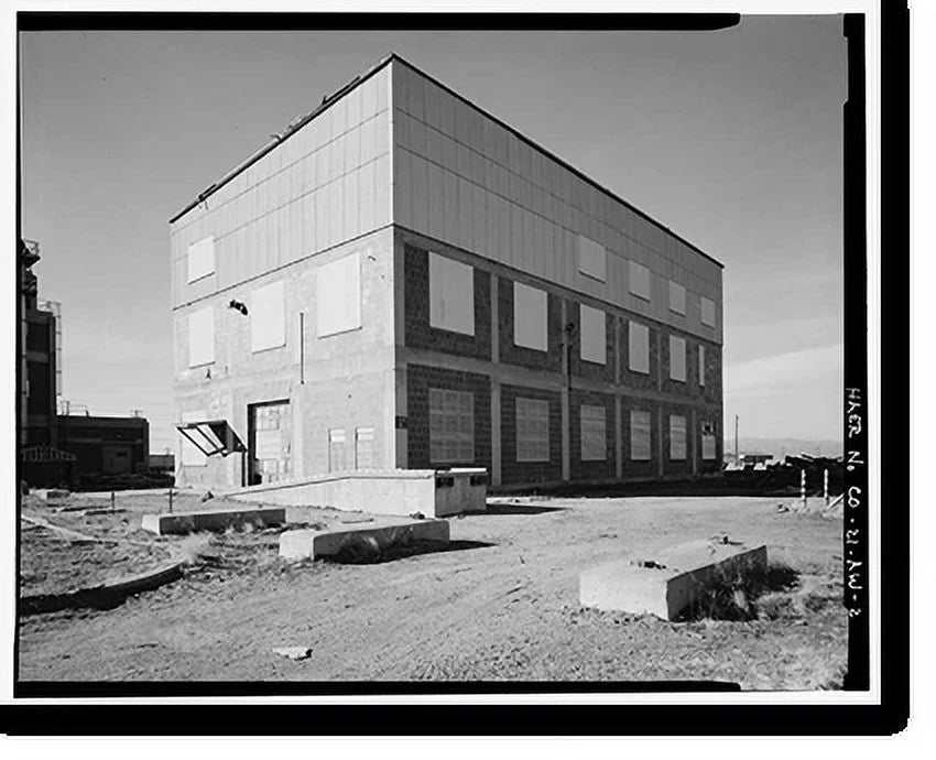 Historic Framed Print, Rocky Mountain Arsenal, Chlorine Evaporator & Storage Building, 800 feet South of December Seventh Avenue; 600 fee, Commerce City, Adams County, CO - 2, 17-7/8" x 21-7/8"
