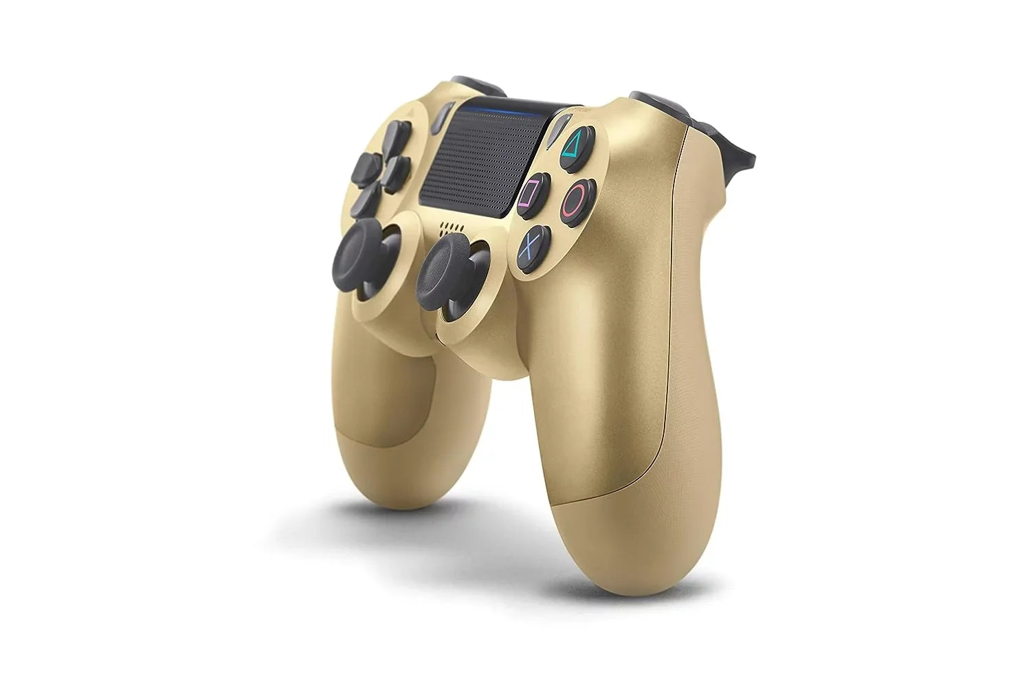 Pre-Owned Sony Dual Shock Gold Gaming Controller For PS4 Console + Wired Earbuds BOLT AXTION Bundle (Refurbished: Like New)