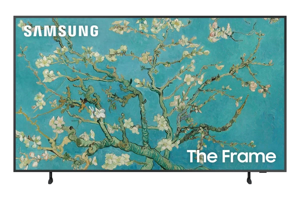 SAMSUNG 43-inch QLED The Frame Series Quantum HDR Smart TV with Samsung VG-SCFA43WTB 43" The Frame Customizable Bezel - Modern White (2022)